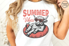 Summer Vibes SVG|Vintage Highland Cow Summer|Trendy Summer Product Image 4