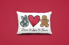 Peace Love Christmas Sublimation Design PNG Product Image 4