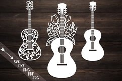 floral zentagle guitar svg papercutting template dxf file Product Image 1