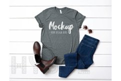 Tshirt Mockup Bella Canvas 3001 Deep Heather Tshirt Mockup Product Image 1