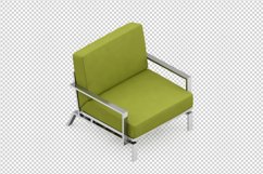 Isometric Arm Chair 3D isolated render Product Image 1