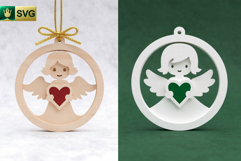 Angel Ornament 3D Layered SVG | Christmas Cut File Product Image 7