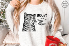 Boop! Cat Finger Touching Nose SVG|Retro Cat Boop Product Image 7