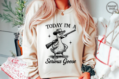 I&#039;m A Serious Goose|Retro Silly Goose With a Gun|Sarcastic Product Image 7