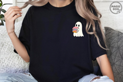 Ghost Book Nerd Halloween|Ghost Reading Spooky Bookworm SVG Product Image 2