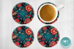 FLOWERS ROUND PNG CLIPART FOR DOOR HANGER, COASTERS AND MORE Product Image 7
