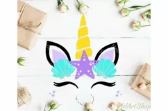 Mermaid Unicorn SVG, Unicorn face svg Product Image 2