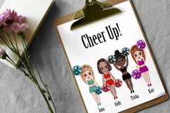 Cheerleaders clipart,Girls Clipart,Cute Chibi girls clipart Product Image 8
