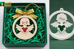 Angel Ornament 3D Layered SVG | Christmas Cut File Product Image 8