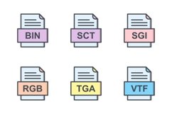 Set Of File Formats Icons Product Image 1