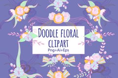 Doodle Floral Clipart Product Image 1