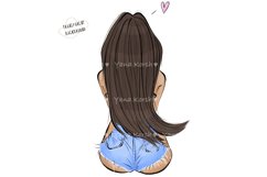 Fashion girl clipart, denim girl clipart, planner girl art Product Image 3