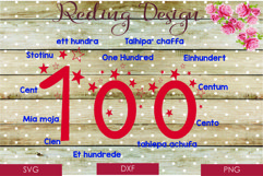 100 Day of School in Languages SVG DXF PNG Digital Cut Files Product Image 1