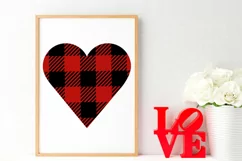 Valentine heart svg with buffalo plaid print for valentine's Product Image 3