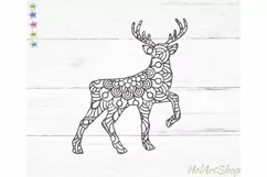 Deer Mandala svg, Christmas deer svg, Reindeer svg Product Image 2