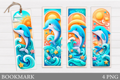 Dolphin Bookmark Sublimation. Cute Dolphin Bookmark Design Product Image 1