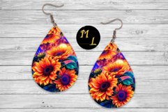 Flower Earrings sublimation,Sunflower Teardrop Earrings Product Image 1