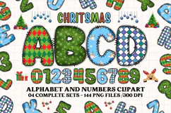 Christmas Alphabet png clipart, christmas letters doodle Product Image 1