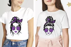 Mom and daughter svg, Mom life svg, Messy bun svg Product Image 3