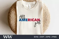 All American Girl SVG | July 4th Shirt SVG Product Image 2