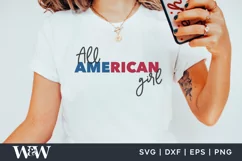 All American Girl SVG | July 4th Shirt SVG Product Image 1