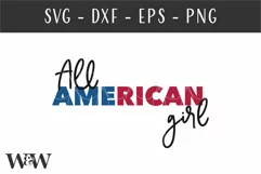 All American Girl SVG | July 4th Shirt SVG Product Image 3