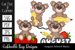 Back To School Bears SVG PDF Cut File, Clipart PNG JPEG Product Image 1