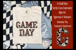 Football Faux Embroidery Alphabet PNG, Sports Floral, Product Image 2