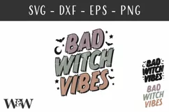 Bad Witch Vibes SVG | Retro Halloween Shirt SVG Product Image 2
