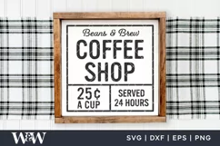 Beans & Brew Coffee Shop SVG | Coffee Sign Cut File Product Image 2