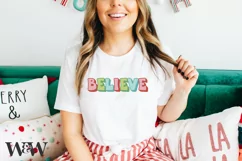 Believe SVG |Retro Christmas Shirt SVG Product Image 1