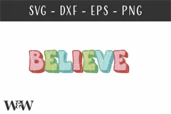 Believe SVG |Retro Christmas Shirt SVG Product Image 2