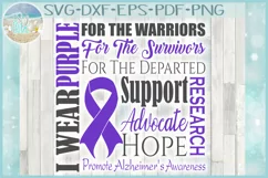 Alzheimers Awareness I WEAR PURPLE Support Research Hope SVG Product Image 1