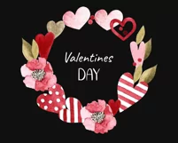 Watercolor valentines wreath clipart. Hearts frame png Product Image 2