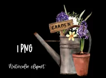 Watercolor spring garden clipart. Spring flowers Sublimation Product Image 3