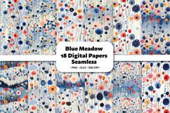 Blue Meadow Seamless Digital Paper, 18 PNG Product Image 1
