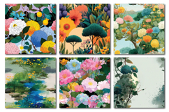 Botanical Landscape Vol.1 Seamless Digital Paper, 36 PNG Product Image 4