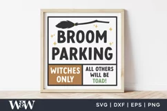 Broom Parking SVG | Vintage Halloween Sign SVG Product Image 3