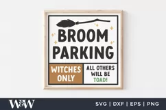 Broom Parking SVG | Vintage Halloween Sign SVG Product Image 1