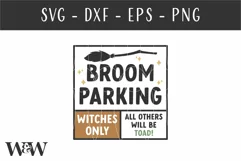 Broom Parking SVG | Vintage Halloween Sign SVG Product Image 2