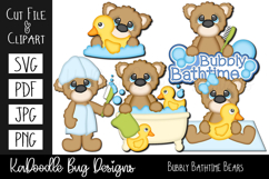 5 Designs - Bubbly Bathtime Bears Collection SVG PNG JPG PDF Product Image 1