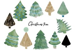 Watercolor Christmas Bundle | Christmas Tree Clipart Product Image 13