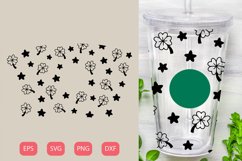Shamrock cold cup, full wrap seamless svg Product Image 1