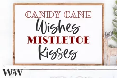 Candy Cane Wishes Mistletoe Kisses SVG |Christmas SV Product Image 1