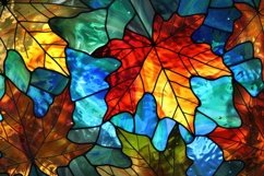 Autumn Leaves Stained Glass Background Wallpaper Product Image 1