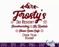 Frosty's Ski Resort Christmas Round Sign Svg Product Image 2