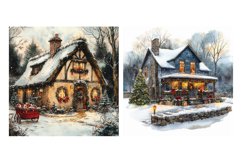 Christmas Cottage Digital Paper Pack, 20 PNG and JPEG Product Image 5