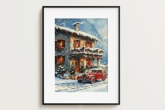 Christmas Cottage Digital Paper Pack, 20 PNG and JPEG Product Image 6