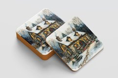 Christmas Cottage Digital Paper Pack, 20 PNG and JPEG Product Image 7