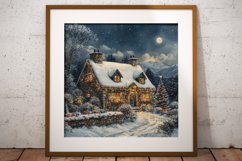 Christmas Cottage Digital Paper Pack, 20 PNG and JPEG Product Image 9